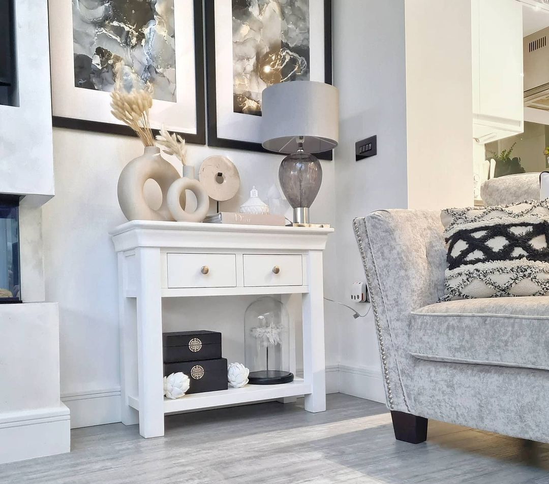 Toulouse White Painted Assembled Console Table 2 Drawers - SPRING SALE