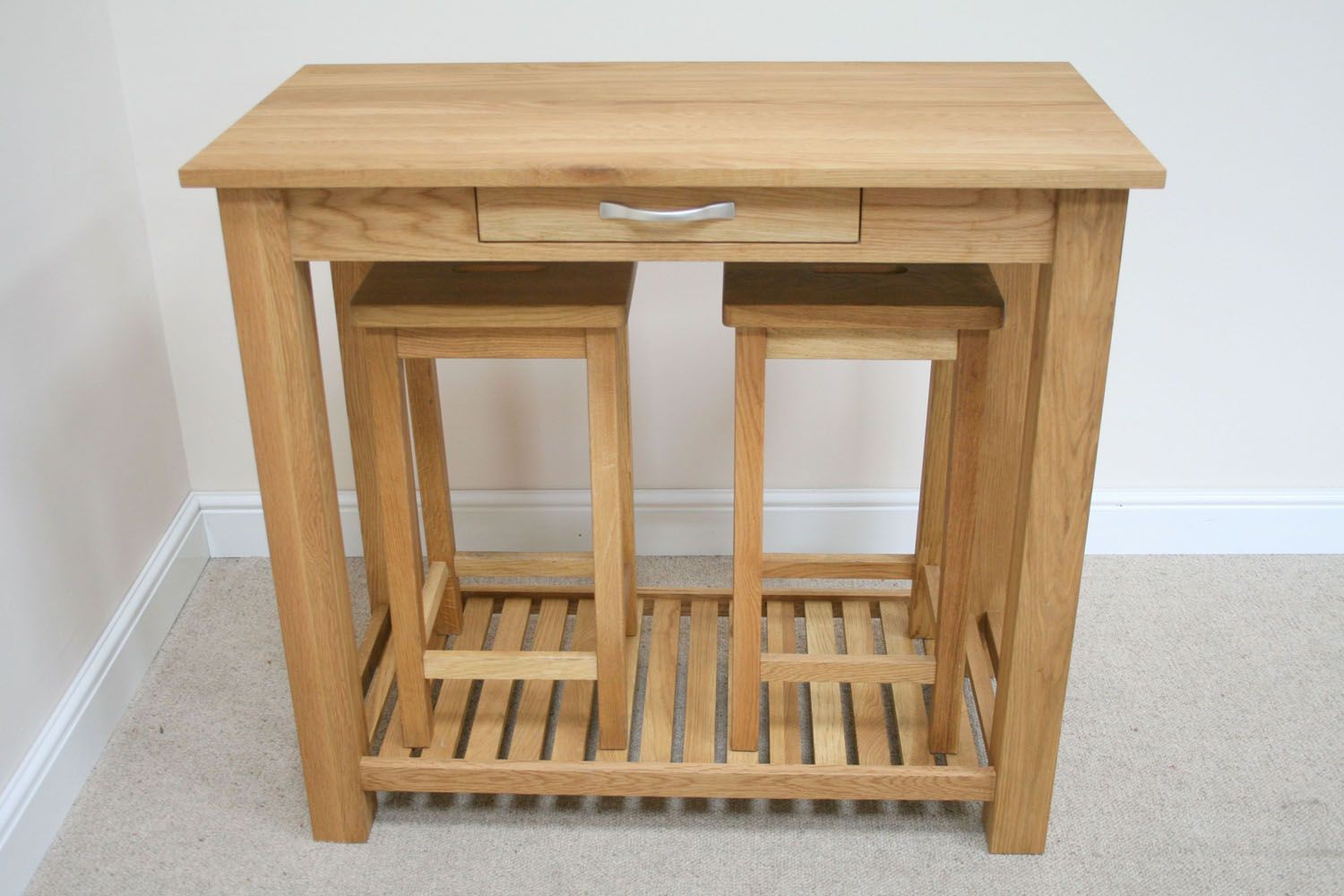 Sofa table with 2 on sale stools