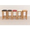 Baltic Solid Oak Cream Leather Small Kitchen Bar Stool - £20 OFF SUMMER SALE - 9
