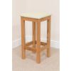 Baltic Solid Oak Cream Leather Small Kitchen Bar Stool - £20 OFF SUMMER SALE - 6