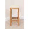Baltic Solid Oak Cream Leather Small Kitchen Bar Stool - £20 OFF SUMMER SALE - 7