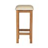 Baltic Solid Oak Cream Leather Small Kitchen Bar Stool - £20 OFF SUMMER SALE - 4