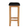 Baltic Solid Oak Kitchen Bar Stool Black Leather - £20 OFF SUMMER SALE - 4 Baltic Solid Oak Kitchen Bar Stool Black Leather - £20 OFF SUMMER SALE - 4