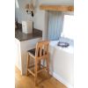 Billy Tall Oak Bar Stool with Brown Leather - £30 OFF FLASH SALE - 12