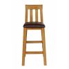 Billy Tall Oak Bar Stool with Brown Leather - £30 OFF FLASH SALE - 6