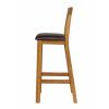 Billy Tall Oak Bar Stool with Brown Leather - £30 OFF FLASH SALE - 7
