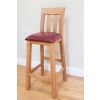 Billy Solid Oak Tall Kitchen Stool with Red Leather Pad - £30 OFF FLASH SALE - 9