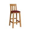 Billy Solid Oak Tall Kitchen Stool with Red Leather Pad - £30 OFF FLASH SALE - 7