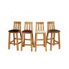 Billy Solid Oak Tall Kitchen Stool with Red Leather Pad - £30 OFF FLASH SALE - 8