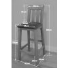 Billy Solid Oak Tall Kitchen Stool with Red Leather Pad - £30 OFF FLASH SALE - 24