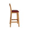 Billy Solid Oak Tall Kitchen Stool with Red Leather Pad - £30 OFF FLASH SALE - 5