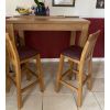 Billy Solid Oak Tall Kitchen Stool with Red Leather Pad - £30 OFF FLASH SALE - 2
