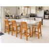 Billy Tall Oak Breakfast Stool with Cream Leather Seat - £30 OFF FLASH SALE - 6 Billy Tall Oak Breakfast Stool with Cream Leather Seat - £30 OFF FLASH SALE - 6