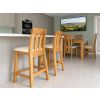 Billy Tall Oak Breakfast Stool with Cream Leather Seat - £30 OFF FLASH SALE - 7 Billy Tall Oak Breakfast Stool with Cream Leather Seat - £30 OFF FLASH SALE - 7