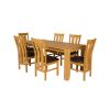 Cambridge 180cm Oak Table 8 Churchill Brown Leather Oak Chair Set - 4 Cambridge 180cm Oak Table 8 Churchill Brown Leather Oak Chair Set - 4