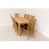 1.8m Cambridge Oak Table and 8 Lichfield Black Leather Dining Chairs Set - 5 1.8m Cambridge Oak Table and 8 Lichfield Black Leather Dining Chairs Set - 5