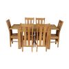 Caravella 170cm Extending Oak Table 6 Churchill Timber Seat Oak Chair Set - 6 Caravella 170cm Extending Oak Table 6 Churchill Timber Seat Oak Chair Set - 6