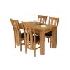 Caravella 170cm Extending Oak Table 4 Churchill Brown Leather Oak Chair Set - 2 Caravella 170cm Extending Oak Table 4 Churchill Brown Leather Oak Chair Set - 2