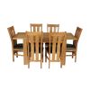 Caravella 170cm Extending Oak Table 6 Churchill Brown Leather Chair Set - SUMMER MEGA DEAL - 4 Caravella 170cm Extending Oak Table 6 Churchill Brown Leather Chair Set - SUMMER MEGA DEAL - 4