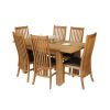 Caravella 170cm Extending Oak Table 6 Lichfield Brown Leather Oak Chair Set - 2 Caravella 170cm Extending Oak Table 6 Lichfield Brown Leather Oak Chair Set - 2