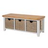 Cheshire Grey Painted Hallway Large Shoe Bench with 3 Baskets - 25% OFF FLASH SALE - 4 Cheshire Grey Painted Hallway Large Shoe Bench with 3 Baskets - 25% OFF FLASH SALE - 4