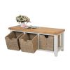 Cheshire Grey Painted Hallway Large Shoe Bench with 3 Baskets - 25% OFF FLASH SALE - 3 Cheshire Grey Painted Hallway Large Shoe Bench with 3 Baskets - 25% OFF FLASH SALE - 3