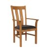 Churchill Brown Leather Oak Carver Dining Chair - £20 OFF SUMMER SALE - 4 Churchill Brown Leather Oak Carver Dining Chair - £20 OFF SUMMER SALE - 4