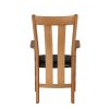 Churchill Black Leather Oak Carver Dining Chair - SUMMER SALE - 5