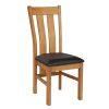 Churchill Dark Brown Leather Solid Oak Dining Chair - £20 OFF SUMMER SALE - 3