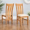 Churchill Solid Oak Cream Leather Assembled Dining Chair - £20 OFF AUTUMN SALE - 4