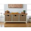 Country Cottage Cream Painted Oak Shoe Storage Bench with 3 Baskets - 25% OFF FLASH SALE - 4