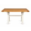 Country Oak 140cm Cream Painted Cross Leg Square Ended Dining Table - 20% Off Discount Code FLASH - 6 Country Oak 140cm Cream Painted Cross Leg Square Ended Dining Table - 20% Off Discount Code FLASH - 6