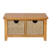 Country Oak Hallway Shoe Storage Bench 2 Wicker Baskets - 25% OFF FLASH SALE - 7 Country Oak Hallway Shoe Storage Bench 2 Wicker Baskets - 25% OFF FLASH SALE - 7