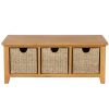 Country Oak Hallway Shoe Storage Bench with 3 Wicker Baskets - 10% OFF SUMMER SALE - 8 Country Oak Hallway Shoe Storage Bench with 3 Wicker Baskets - 10% OFF SUMMER SALE - 8