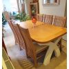 Country Oak 2.8m X Leg Double Extending Large Cream Painted Table - 20% Off Discount Code FLASH - 3