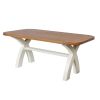 Country Oak 180cm Cream Painted Cross Leg Dining Table Oval Corners - SUMMER SALE - 7