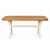 Country Oak 180cm Cream Painted Cross Leg Oak Dining Table With Rounded Corners - 20% Off Discount Code FLASH - 5 Country Oak 180cm Cream Painted Cross Leg Oak Dining Table With Rounded Corners - 20% Off Discount Code FLASH - 5