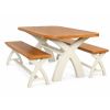 Country Oak 180cm Cream Painted Cross Leg Oak Dining Table With Rounded Corners - 20% Off Discount Code FLASH - 3 Country Oak 180cm Cream Painted Cross Leg Oak Dining Table With Rounded Corners - 20% Off Discount Code FLASH - 3