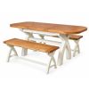 Country Oak Cream Painted 130cm-180cm Cross Leg Extending Dining Table - £50 OFF AUTUMN SALE - 4 Country Oak Cream Painted 130cm-180cm Cross Leg Extending Dining Table - £50 OFF AUTUMN SALE - 4