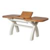 Country Oak 1.3 to 1.8m Cream Painted Extending Dining Table - 20% Off Discount Code FLASH - 7