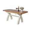 Country Oak 1.3 to 1.8m Cream Painted Extending Dining Table - 20% Off Discount Code FLASH - 8