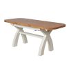 Country Oak 1.3 to 1.8m Cream Painted Extending Dining Table - 20% Off Discount Code FLASH - 11