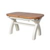 Country Oak 1.3 to 1.8m Cream Painted Extending Dining Table - 20% Off Discount Code FLASH - 12