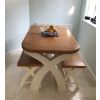 Country Oak 1.3 to 1.8m Cream Painted Extending Dining Table - 20% Off Discount Code FLASH - 3