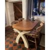 Country Oak 1.3 to 1.8m Cream Painted Extending Dining Table - 20% Off Discount Code FLASH - 2