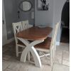 Country Oak 1.3 to 1.8m Cream Painted Extending Dining Table - 20% Off Discount Code FLASH - 6