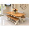Country Oak Cream Painted 140cm Cross Leg Dining Table & Pair of 120cm Benches - AUTUMN SALE - 6