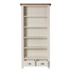 Country Cottage Cream Painted Tall Assembled Oak Bookcase with Drawers - 20% Off Discount Code FLASH - 10
