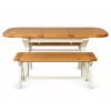 Country Oak Cream Painted 130cm-180cm Extending Cross Leg Table & 2 Bench Set - AUTUMN SALE - 5 Country Oak Cream Painted 130cm-180cm Extending Cross Leg Table & 2 Bench Set - AUTUMN SALE - 5