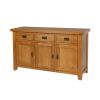 Country Oak 3 Door Fully Assembled 141cm Oak Sideboard - 20% Off Discount Code FLASH - 4